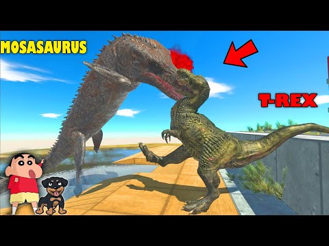 MOSASAURUS vs EVERY UNIT | SHINCHAN CHOP Fights DINOSAUR😱|Animal Battle Simulator|😂Funny game Hindi