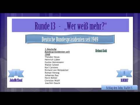 Schlag den John Staffel 5 Runde 13 - Wer weiss mehr 1/2