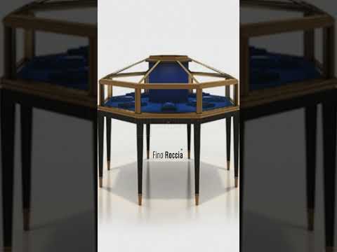 Golden stainless steel jewellery showroom furniture