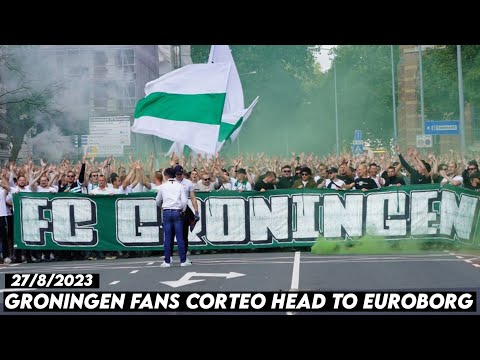 GRONINGEN FANS CORTEO HEAD TO EUROBORG || FC Groningen vs Willem II 27/8/2023