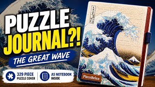 Unboxing a Jigsaw Book Cover Includes Notebook 📖 Katsushika Hokusai 🌊 The Great Wave #puzzle