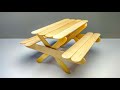How To Make A Picnic Table And Bench Out Of Popsicle Stick