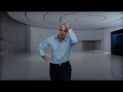 Craig Federighi running ( Hair Force One )