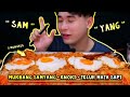 Mukbang Samyang Senampan Jamur Enoki Telor Mata Sapi Omega Tiga Meleleh Dilidah