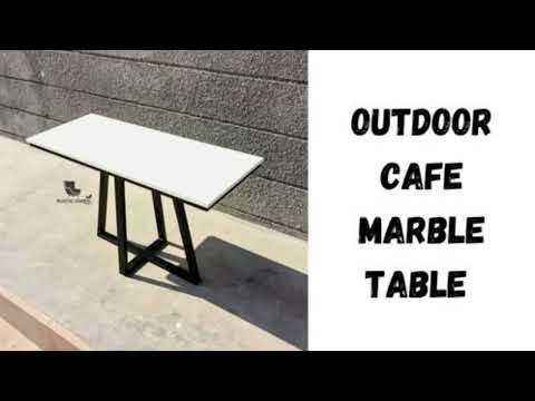 4 seater square restaurant marble table, size: 80x80x75cm