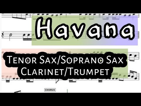 Havana I Tenor Sax Soprano Clarinet Trumpet Sheet Music Backing Track Play Along Partitura I Camila