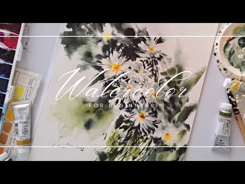 Watercolor Floral Painting : Tips To Watercolor White Aster Step by Step