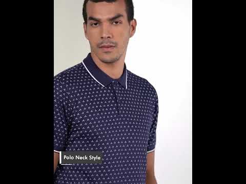 Buy Louis Philippe Men Navy Blue Polo Collar T Shirt - Tshirts for Men  14047672