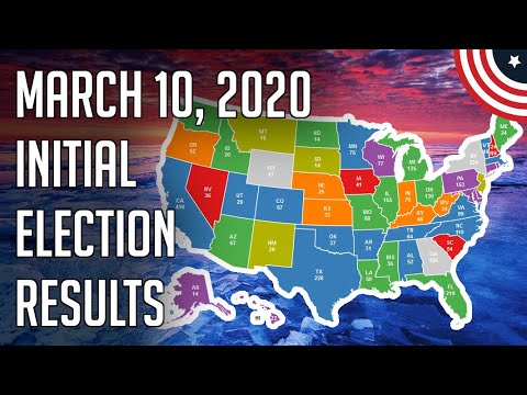 2020年3月10日初選結果--初選初步結果--密歇根州、密蘇里州、密西西比州、北達科他州、印第安納州、西澳州 (March 10, 2020 Initial Election Results - Primary Election Initial Results - MI, MO, MS, ND, ID, WA)
