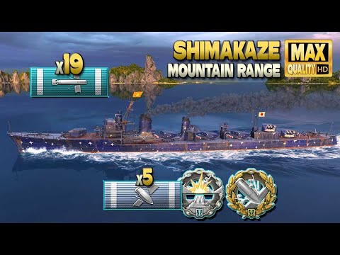 Destroyer Shimakaze: Huge & easy damage on map Mountain Range - World of Warships