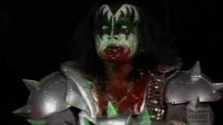 Gene Simmons spitting blood in Farewell Tour