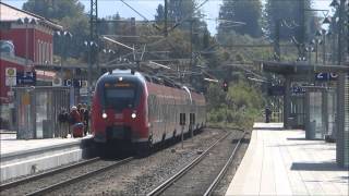 preview picture of video 'Bahnhof Murnau mit Werdenfelsbahn und ICEs [ 27.09.2014 ]'