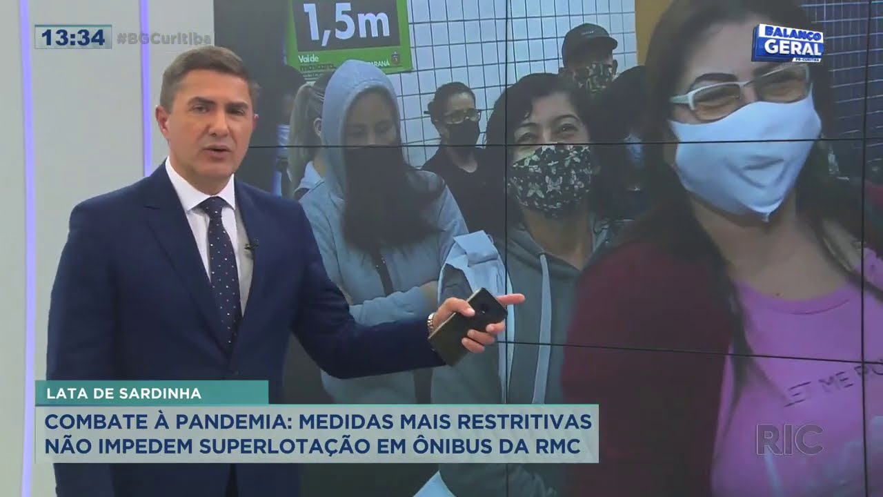 Medidas mais restritivas não impedem aglomeração no transporte público de Curitiba