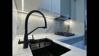 Неоклассическая угловая белая кухня Проект 48 фото 5