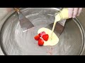 Strawberry Ice Cream Rolls How To Make Fried Ice Cream With Fresh Strawberries Recipe ASMR