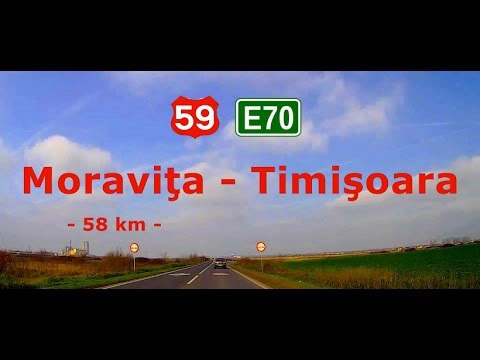 DN 59 (E70):  Moraviţa - Timişoara. (Timelapse 2x - Real sound)