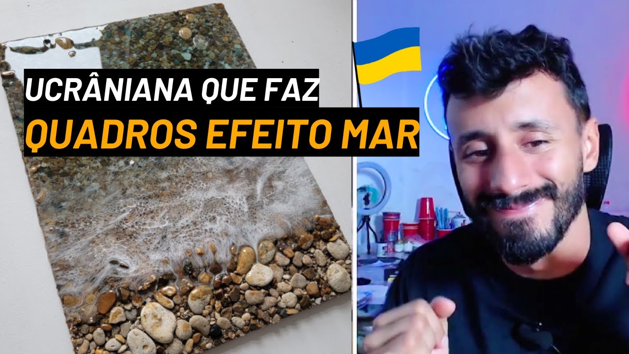REAGINDO às artes em resina com EFEITO MAR de Artista Ucraniana