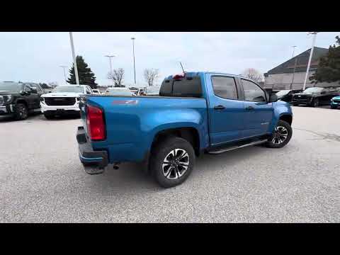 2022 Chevrolet Colorado Crew Cab Short Box 4-Wheel Drive Z71 in Blue for sale at Boyer Pickering Chevrolet Cadillac Buick GMC Ltd. in Pickering, ON