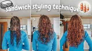 🥪sandwich styling technique on wavy hair (foam, cream then gel) + testing boucleme seal and shield☂
