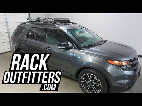 2011-2015 Ford Explorer with Rhino Rack XTray Large Roof Top Cargo Basket