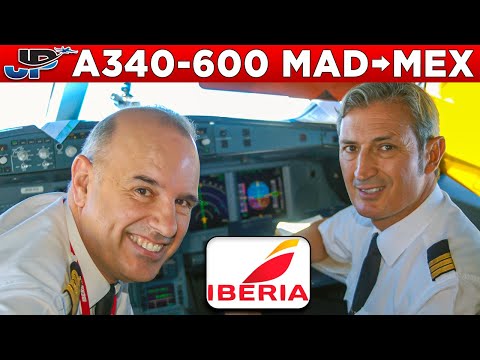 IBERIA Airbus A340-600 Cockpit Madrid🇪🇸 to Mexico City🇲🇽