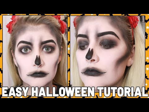 SUPER SIMPLE SKULL HALLOWEEN MAKEUP TUTORIAL FOR BEGINNERS | #Vlogtober2019