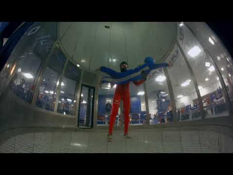 My 8 years old son at indoor skydiving ifly Manchester