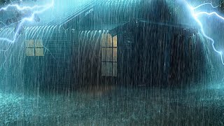 Fall into Sleep in Under 3 Minutes with Heavy Rain \u0026 Thunder on a Metal Roof of Farmhouse at Night