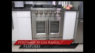 Forno Capriasca 30-Inch Freestanding French Door Gas Range, 4 Burners, Convection Oven, Energy Efficient Stainless FFSGS646030 Picture