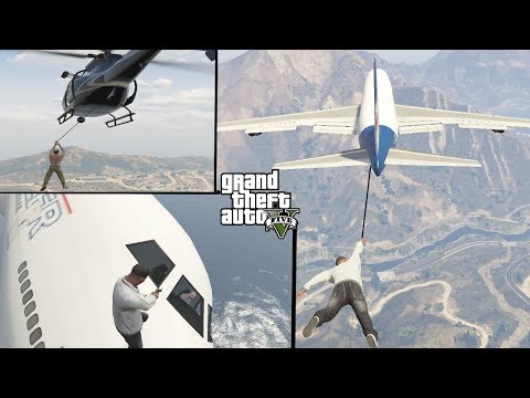 GTA V - Hijacking aircrafts with grappling hook