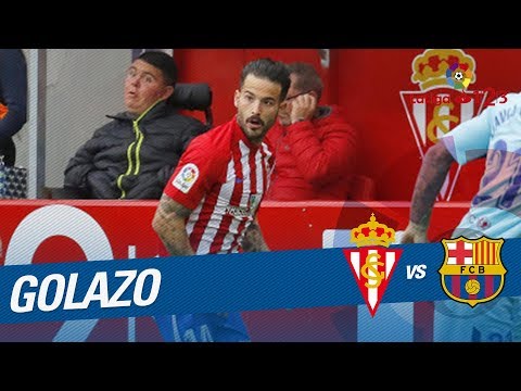 Golazo de Rubén García (1-1) Sporting de Gijón vs FC Barcelona B