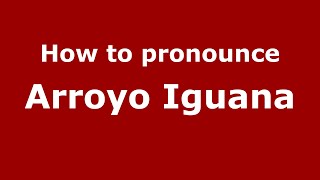 How to pronounce Arroyo Iguana