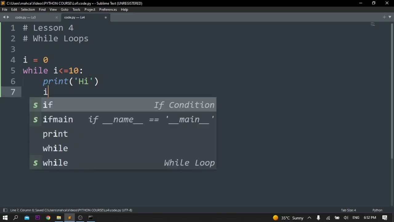 EP4 Python While loops | Python basics course