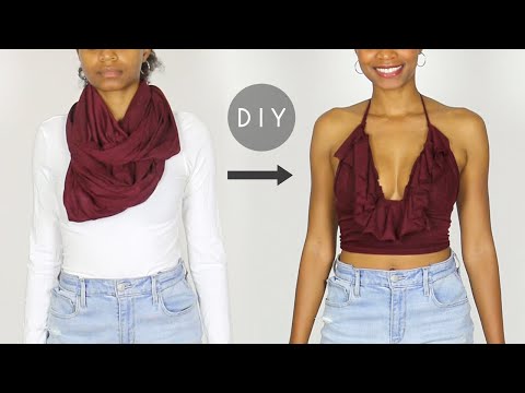 bunker Personligt Tjen DIY Ruffle Halter Top From a Scarf (Easy Sewing) : 6 Steps - Instructables