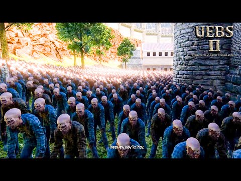 12500 Soldiers Of Gondors VS 11000 Runner Zombies. Ultimate Epic Battle Simulator 2. UEBS 2