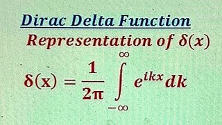 || Representation of Dirac delta function using infinite Fourier transform and Inverse transform ||