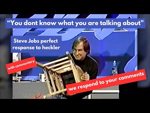 Steve Jobs perfect response to an insult. Worldwide developer conference 1997. With commentary