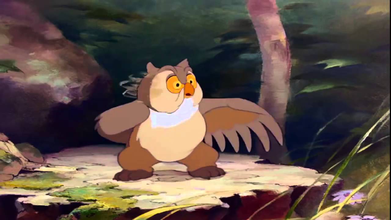 Bambi  Friend Owl warns Bambi Thumper and Flower of twitterpation HD