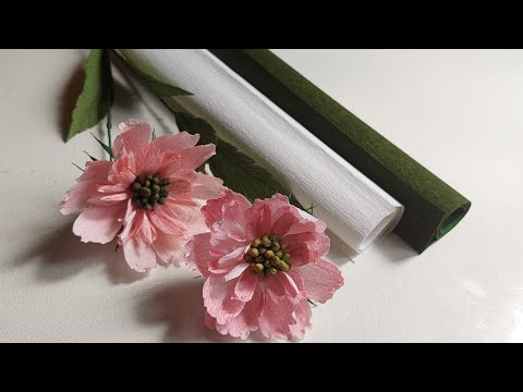 Scabiosa Flower Making  | Crepe Paper Flower Making| DIY