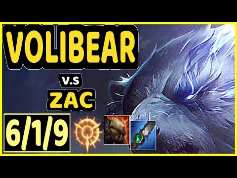 GILIUS (VOLIBEAR) vs ZAC - 6/1/9 KDA JUNGLE GAMEPLAY - EUW Ranked GRANDMASTER