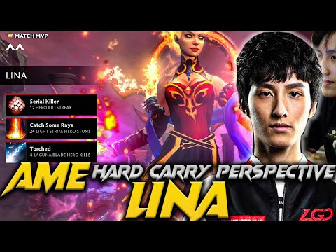 7.35C MVP Ame Play Lina The Hard Carry Dota 2 Pro Full Gameplay #ame #lina #dota2