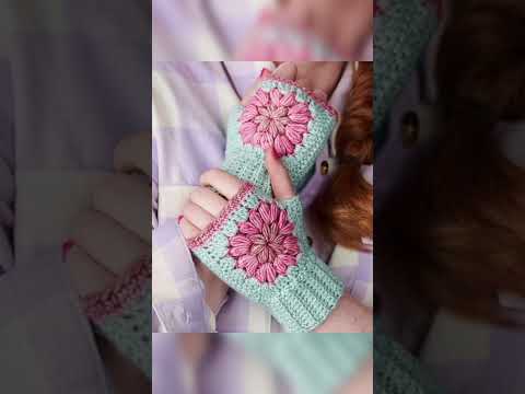 #crochetshorts crochet handknitting gloves latest idea designs/fingerless gloves designs