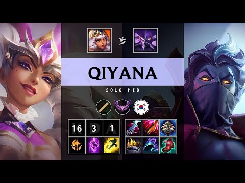 Qiyana Mid vs Kassadin: Triple Kill, Legendary - KR Master Patch 14.22