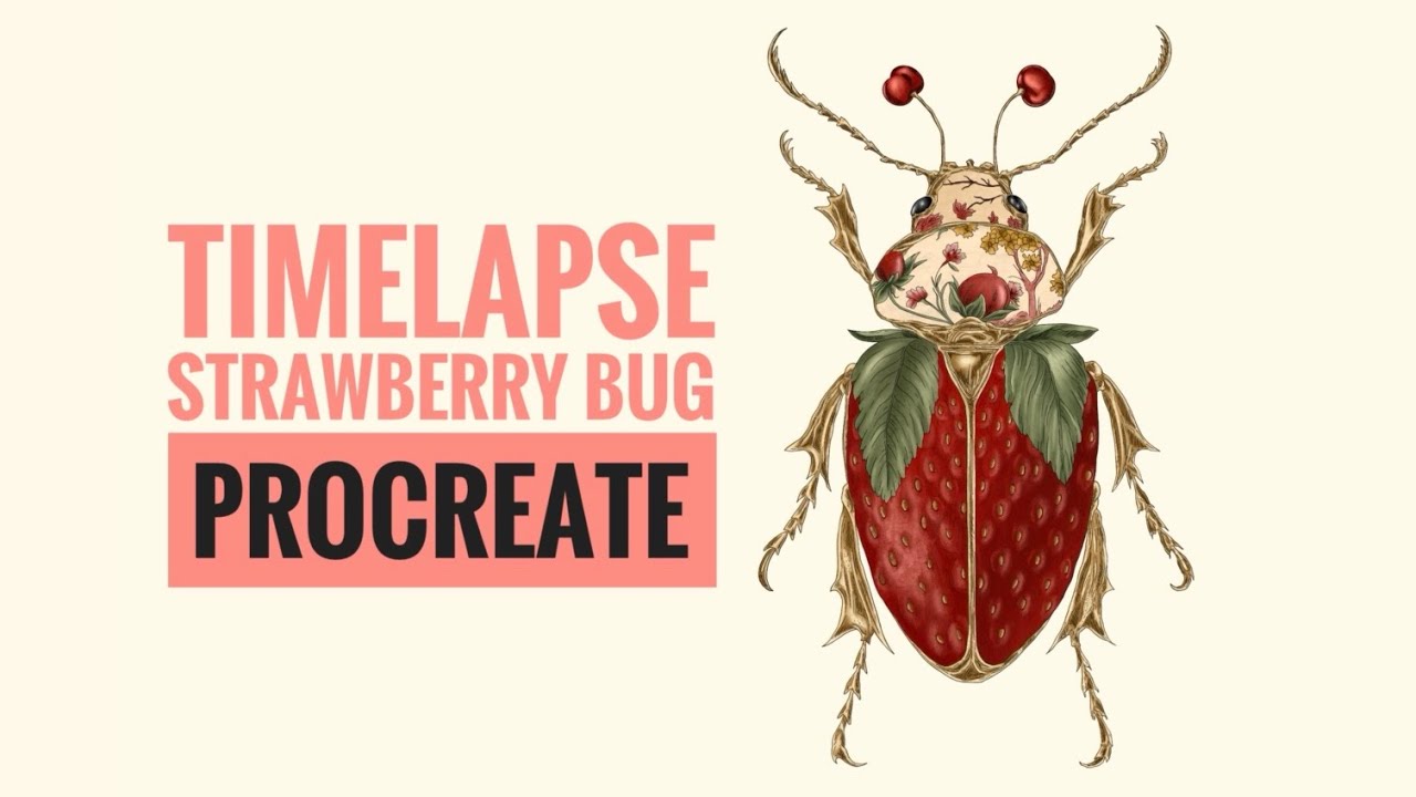 Strawberry bug timelapse - Procreate