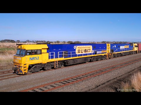NR52 "R U OK?" With 4AM5 Pacific National Container Train (8/6/2023) - PoathTV Australian Railways