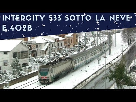 Intercity 533 under the snow running in Monterotondo