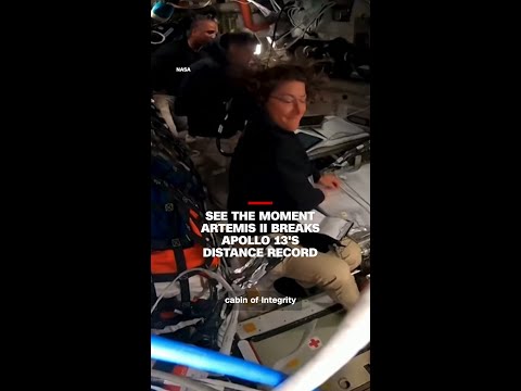 See the moment Artemis II breaks Apollo 13's distance record