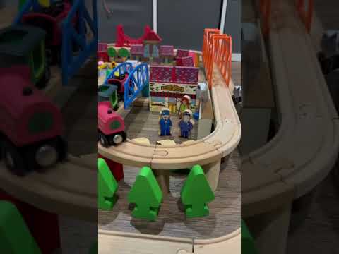 Ikea & hape wooden train with melissa & doug town block #shorts q