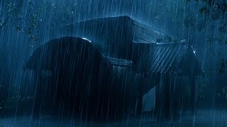 Overcoming the Sleepless Nights with Powerful Rain & Chaotic Thunder on Fragile Tin Roof at Night