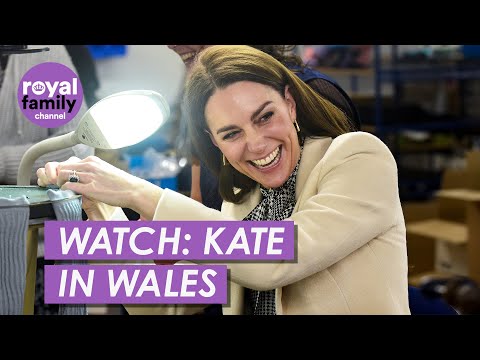WATCH: Beaming Princess Kate Visits Textile Manufacturer in Wales